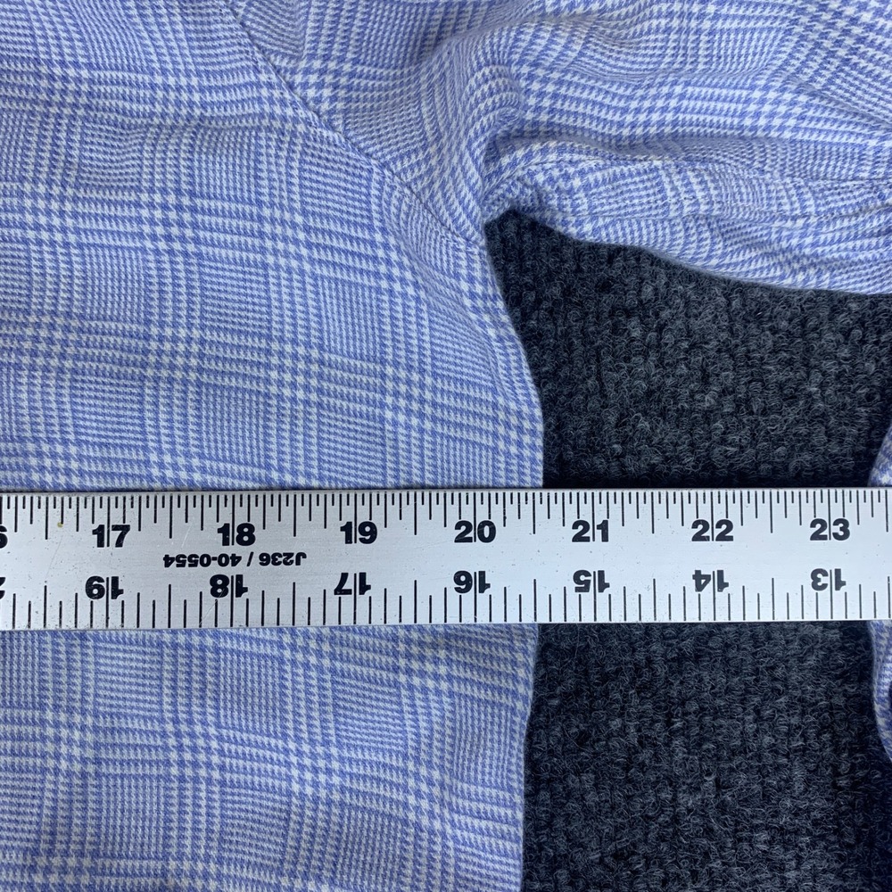 Frank & Eileen Eileen Blue Plaid Cotton Cashmere Button Up‎ Shirt Womens XS - Picture 9 of 11